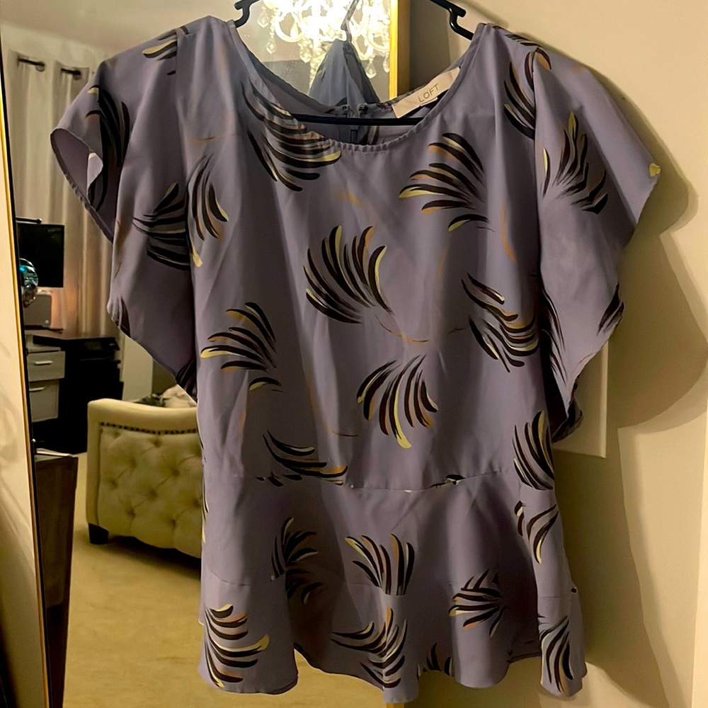 Bluish gray peplum top